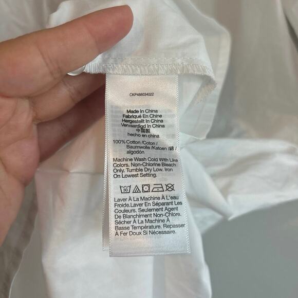 NWT Madewell Button-Front Mini Shirtdress in Poplin White Size Medium - Picture 6 of 8